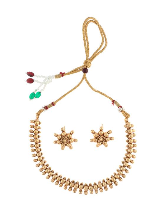 Elegant Gold-Plated Jewellery Set for Women – Necklace & Earrings