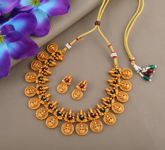 Elegant Gold-Plated Jewellery Set for Women – Necklace & Earrings