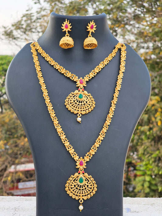 Elegant Gold-Plated Jewellery Set for Women – Necklace & Earrings