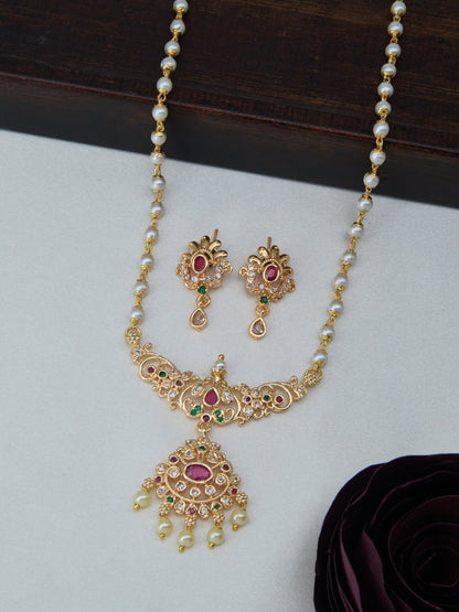 Elegant Gold-Plated Jewellery Set for Women – Necklace & Earrings
