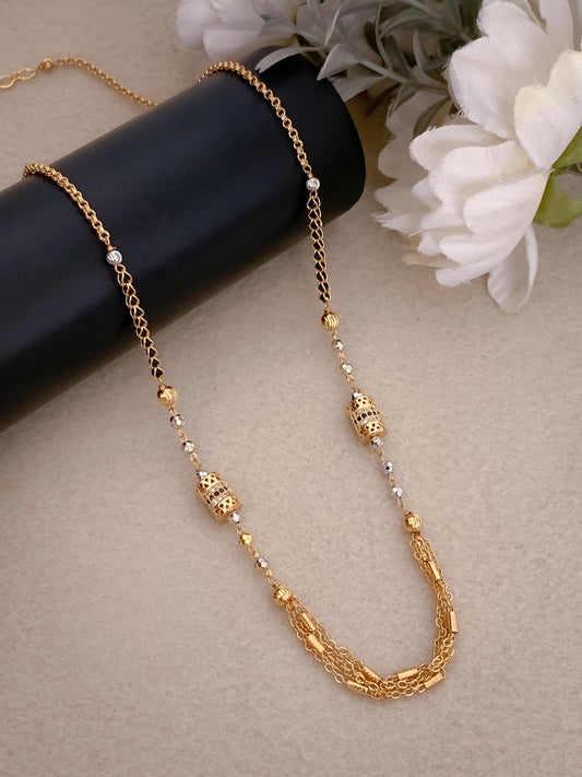 Umbrella's Diamond Gold Mangalsutra for Women – Timeless Traditional Jewelry in 22K Gold Coated